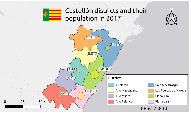 Choropleth based on the population of provinces